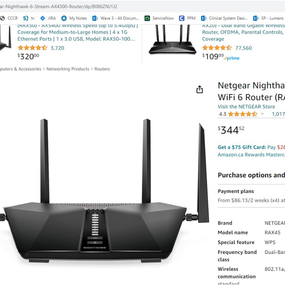 SOLD Netgear Nighthawk AX6 6-Stream AX4300 WiFi 6 Router - New